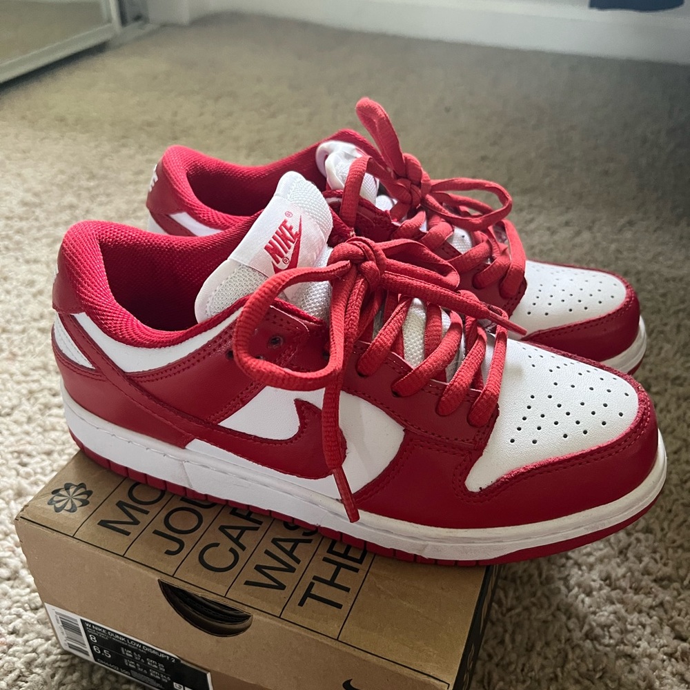 Red Nike dunks. Size 7.5 women
